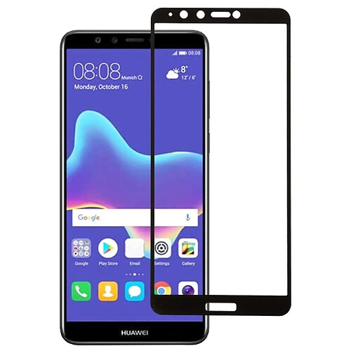 Wewoo Film plein écran en verre trempé anti-rayures en soie pour Huawei Y9 2018 noir 0.26mm 9H 2.5D