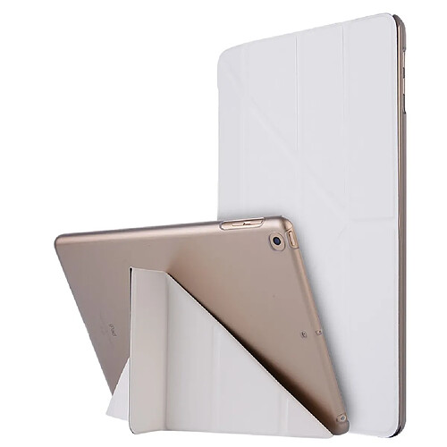 Etui en PU origami façon soie avec support blanc pour votre Apple iPad 10.2 (2019)