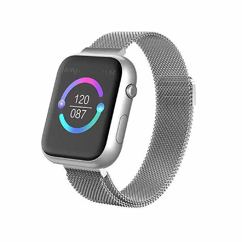 Chrono Montre Connectée pour Femmes Homme Sport Avec Etanche Cardio Tracker d’Activité pour Android iOS-Argent