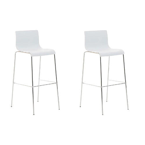 Non Lot de 2 tabourets de bar Hoover plastique 4 pieds structure chrome