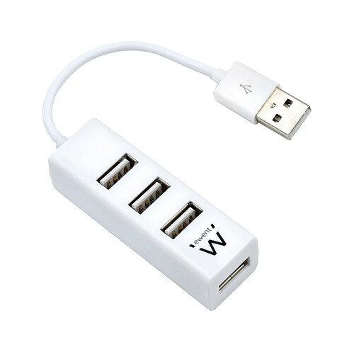 Hub USB Ewent EW1122 4 Puertas USB 2.0 Blanco