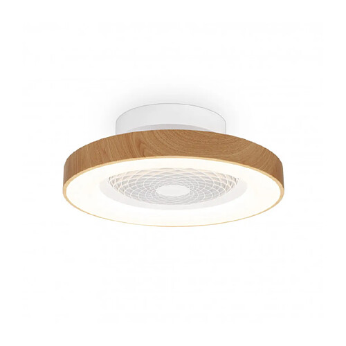 Luminaire Center Plafonnier ventilateur Tibet Effet blanc,bois 1 ampoule 18,5cm