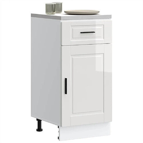 vidaXL Armoire de cuisine Porto blanc brillant bois ingénierie