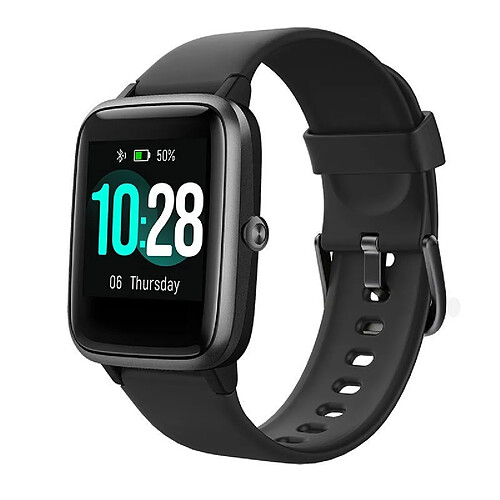 Chrono Montre Connectée avec Tracker d'activité et Moniteur de fréquence Cardiaque 5ATM étanche Compatible IOS,Android-Noir