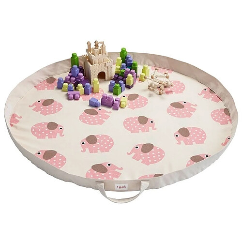 3 Sprouts Tapis de jeu éléphant rose