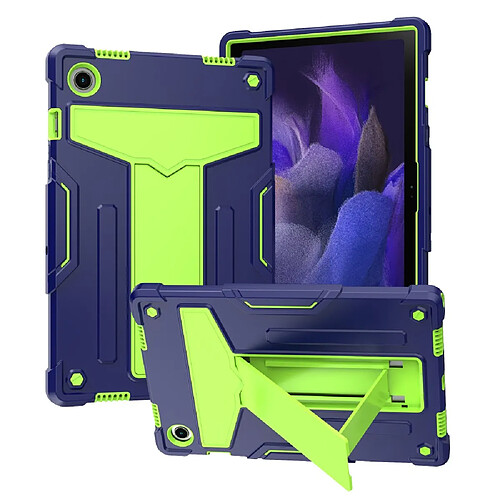 Coque en silicone antichoc avec béquille en T Olivine bleu marine pour votre Samsung Galaxy Tab A8 10.5 (2021)