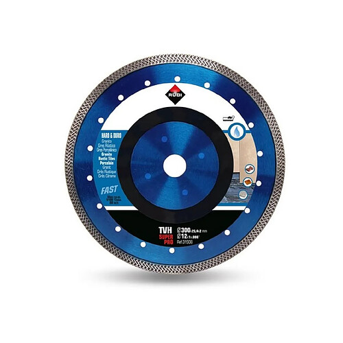 Rubi - Disque diamant pour matériaux durs 300x25,4x2mm - TURBO VIPER TVH-300 SUPERPRO