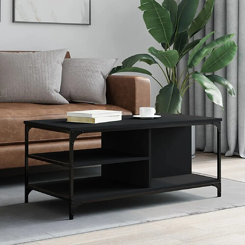 Maison Chic Table basse,Table Console Table d'appoint, Table pour salon Noir 100x50x45 cm Bois d'ingénierie -MN76448