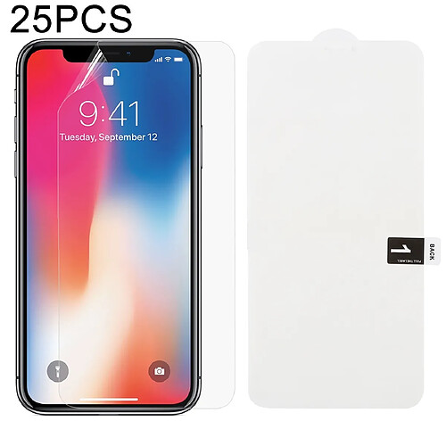 Wewoo Protection écran Protecteur avant à couverture intégrale en film d'hydrogel doux de 25 PCS avec alcool coton + carte à gratter pour iPhone X / XS