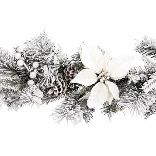 Guirlande naturel Floque 2m blanc Blanc - FEERIC CHRISTMAS