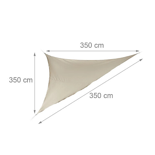 Helloshop26 Voile d'ombrage triangle léger tendeurs 3,5 m beige 13_0002941