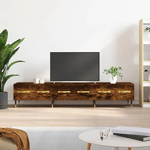 vidaXL Meuble TV chêne fumé 150x36x30 cm bois d'ingénierie