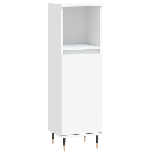 Maison Chic Armoire de salle de bain,Meuble de rangement,Meuble haut blanc 30x30x100 cm bois d'ingénierie -GKD834166