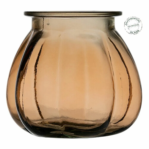 BigBuy Home Vase Caramel verre recyclé 18 x 18 x 16 cm