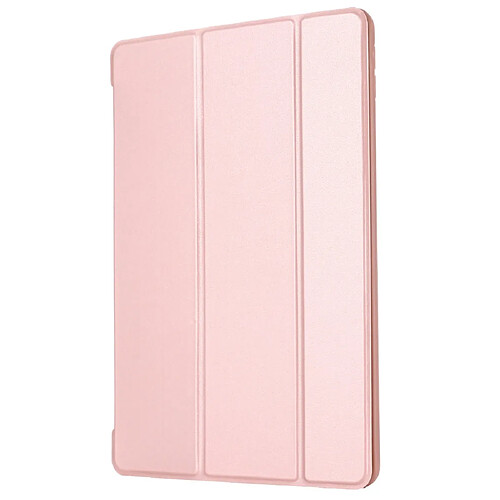 Wewoo Housse Étui Coque Etui en cuir avec rabat horizontal à trois rabattements GEBEI pour iPad 10,2 pouces or rose