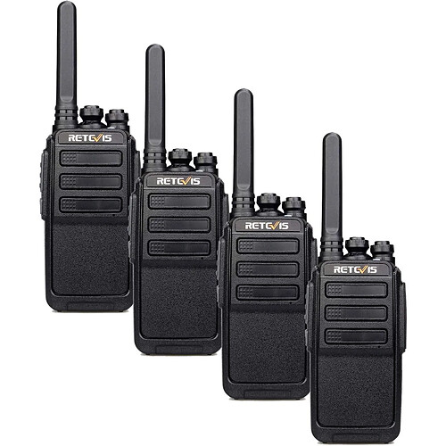 Retevis 4 talkie walkie 16 Canaux longue portée pour école, activités noir