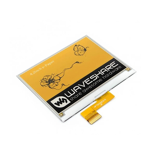 Wewoo Waveshare 4,2 pouces 400x300 pixels Jaune Noir Blanc Trois couleurs E-Ink Raw Display