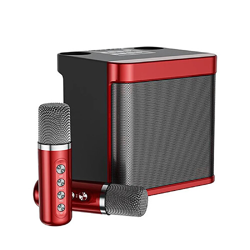 Yonis Microphone Bluetooth Karaoké Sans Fil Rouge