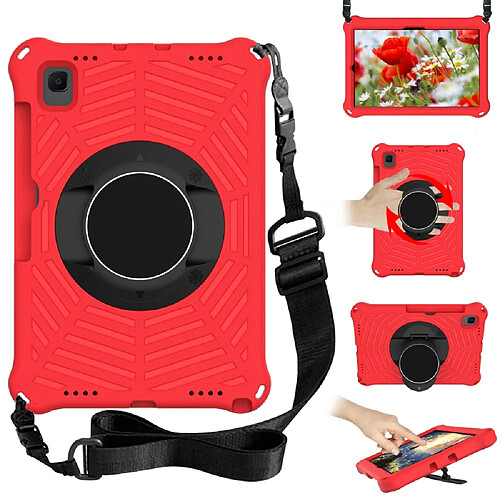 Coque en TPU avec béquille et bandoulière rouge pour votre Samsung Galaxy Tab S6 Lite 10.4 2020 SM-P610/P615