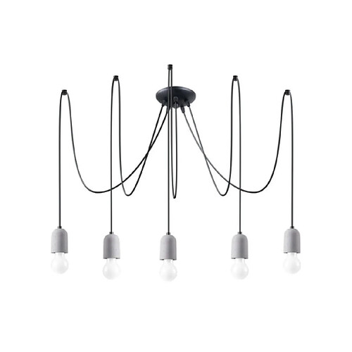 Luminaire Center Suspension Neso PVC,Béton Noir