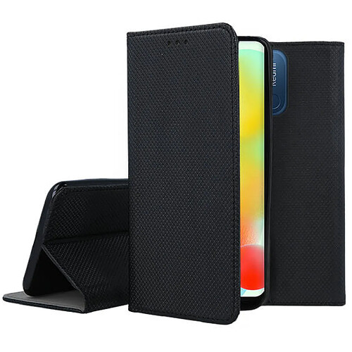 Htdmobiles Housse pour Xiaomi Redmi 12C / Redmi 11A / Poco C55 - etui coque pochette portefeuille + film ecran - NOIR MAGNET