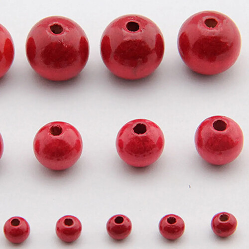 50pcs rond en bois perles diy bijoux collier artisanat faisant 20mm rouge