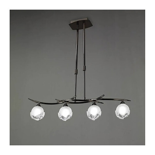 Luminaire Center Suspension Fragma télescopique 4 Ampoules G9 Line, chrome noir