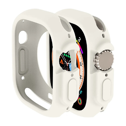 Coque en TPU couleur bonbon, cadre à découpes précises pour votre Apple Watch Ultra 49mm - Blanc clair