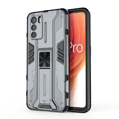 Coque en TPU antichoc, anti-rayures avec béquille, gris pour votre Oppo K9 Pro