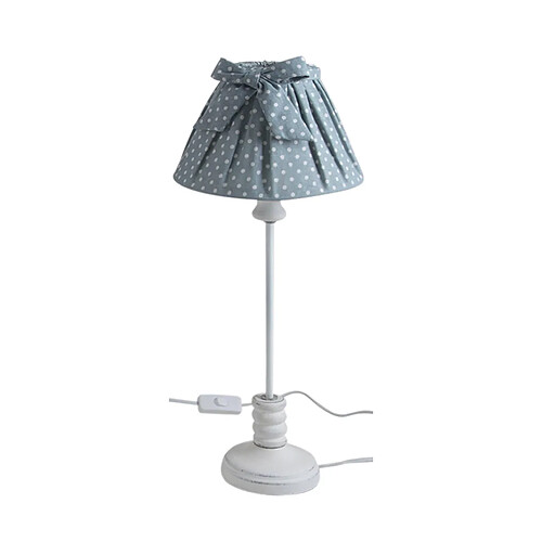 Aubry Gaspard Lampe en bois et coton à pois bleu.