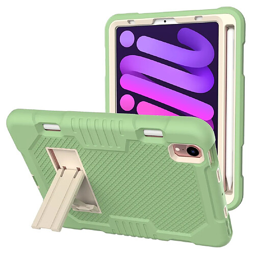 Coque en TPU + silicone avec béquille vert matcha pour votre Apple iPad mini (2021)