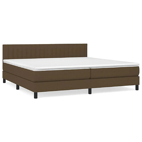 Maison Chic Lit adulte- Lit + matelas,Sommier à lattes de lit avec matelas Marron foncé 200x200 cm -GKD34414