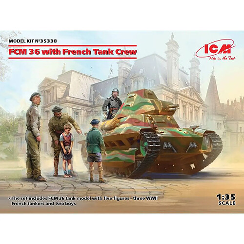 Icm Maquette Char Fcm 36 With French Tank Crew