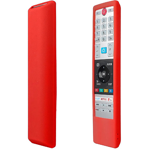 SANAG Housse Coque En Silicone Pour Toshiba Tv Telecommande Ct-8541, Ct-8533, Ct-8528, Antiderapage, Antisismique, Lavable-Rouge(Veuillez Confirmer L'epaisseur À Distance Via La Figure 2 Avant D'Acheter