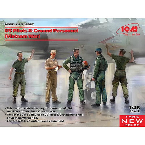 Icm Figurine Mignature Us Pilots & Ground Personnel (vietnam War)