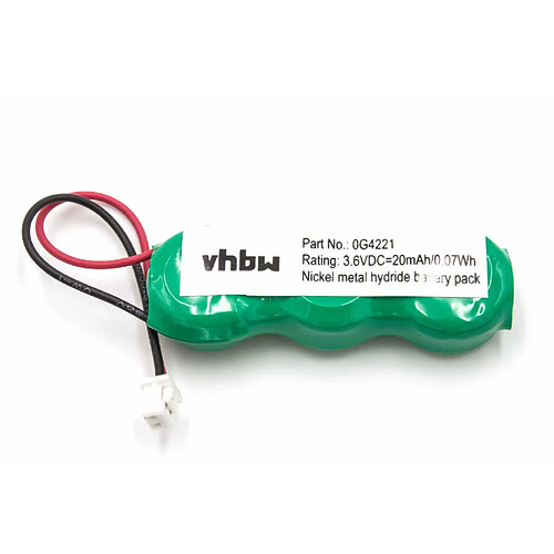 Batterie BIOS Ni-MH vhbw 20mAh (7.2V)pour oridnateur Notebook Symbol MC3000R-LC38S00G-E, MC3000R-LC38S00GER, MC3000R-LC48S00G-E.Remplace: MC30, MC3000