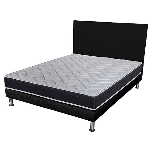 Ebac Matelas + Sommier + Tete SR9 Deco 160x200 Malta - Hauteur 20 cm - Soutien très ferme