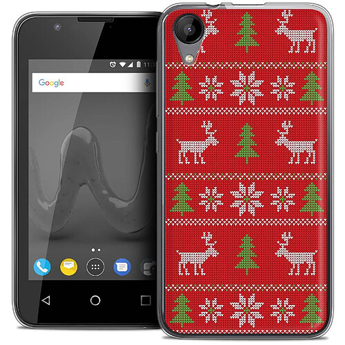 Caseink Coque Housse Etui Wiko Sunny 2 (4 ) [Crystal Gel HD Collection Noël 2017 Design Couture Rouge - Souple - Ultra Fin - Imprimé en France]