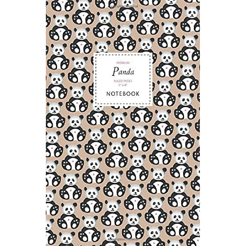 Atma Panda Notebook - Ruled Pages - 5x8 - Premium: (Brown Edition) Fun notebook 96 ruled/lined pages (5x8 inches / 12.7x20.3cm / Junior Legal Pad / Nearly A5)