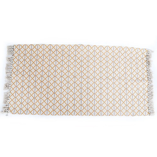 Heart Of The Home Tapis ethnique à frange Raasa - L. 140 x l. 70 cm - Beige