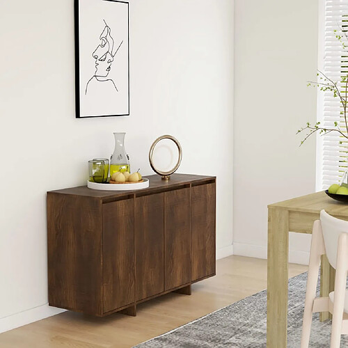 vidaXL Buffet chêne marron 120x41x75 cm bois d'ingénierie