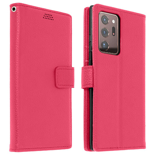 Avizar Housse Samsung Galaxy Note 20 Ultra Porte-carte Support Vidéo Dragonne rose