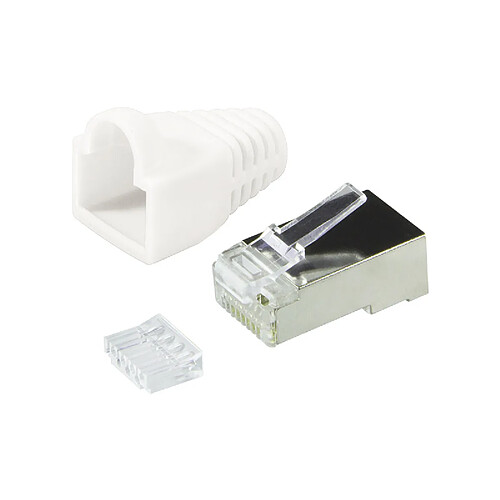 LogiLink Connecteur mâle RJ45, blindé, Cat.6, blanc ()