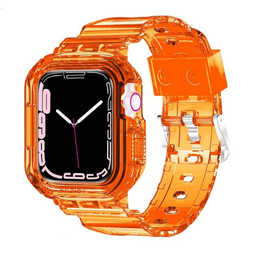 Coque en TPU pour votre Apple Watch Series 8/7 41mm/Watch SE (2022)/SE/Series 6/5/4 40mm - Orange transparent