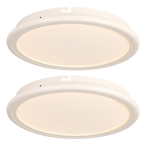 Stoex 2PCS Plafonnier Moderne De 30CM Lampe De Plafond Led D'Intérieur 4500K Luminaire Plafonnier Rond Blanc Pour Chambre À Coucher, Salle De Bain, Salon