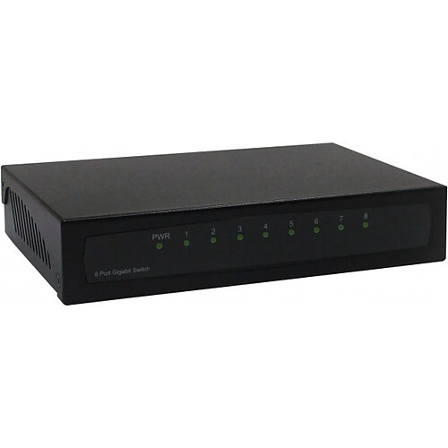 DEXLAN Switch Gigabit 8 ports métal noir