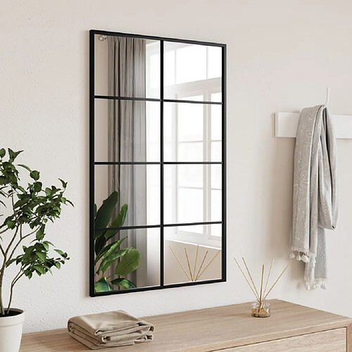 vidaXL Miroir mural noir 50x80 cm rectangulaire fer