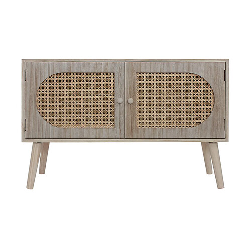 Mobili Rebecca Meuble D'entrée Scandinave Avec 2 Portes En Bois Marron