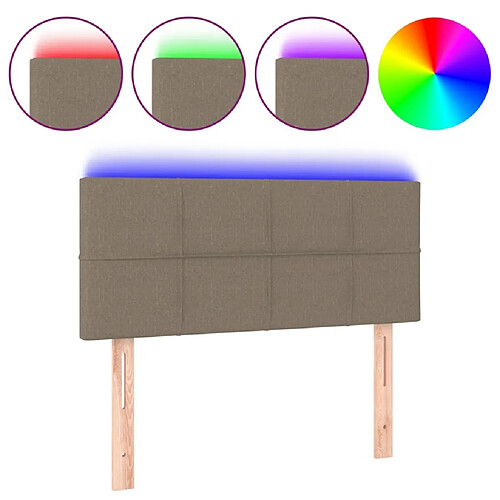 Maison Chic Tête de lit moderne à LED lumineuse pour chambre - Décoration de lit Taupe 80x5x78/88 cm Tissu -MN99061