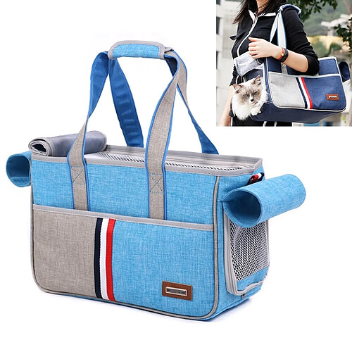 Wewoo DODOPET Outdoor Portable Oxford Tissu Chat Chien Pet Carrier Bag Sac à main à bandoulièreTaille 43 x 19 x 26cm Bleu ciel